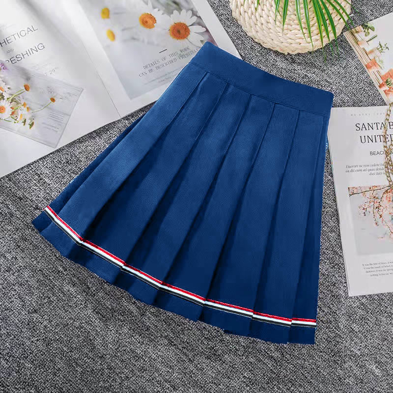 Casual High Waist Pleated Skirt modakawa