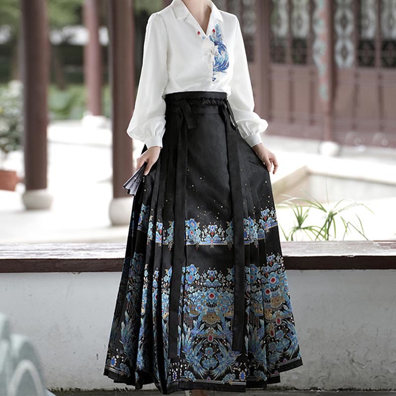 Plumage Embroidery Shirt Flower Tapestry Skirt modakawa