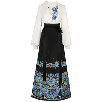 Plumage Embroidery Shirt Flower Tapestry Skirt modakawa