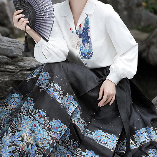 Plumage Embroidery Shirt Flower Tapestry Skirt modakawa