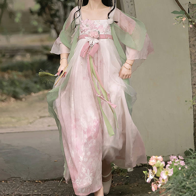 Floral Mesh Dress Hanfu Costume modakawa