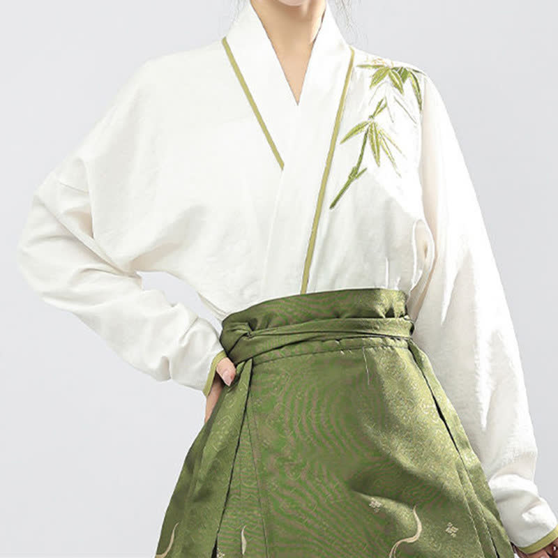 Elegant V-neck Shirt Vintage Print Pleated Skirt modakawa