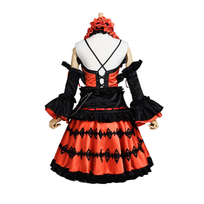 Red Lolita Princess Cosplay Lace Up Dress Modakawa