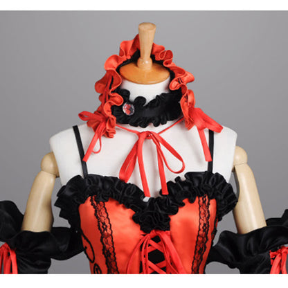 Red Lolita Princess Cosplay Lace Up Dress Modakawa