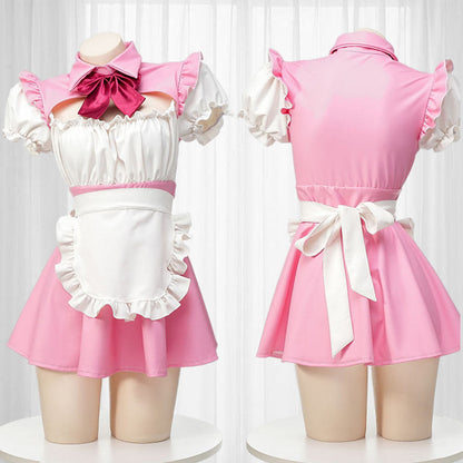 Cute Pink Sexy Maid Uniform Lingerie Dress modakawa