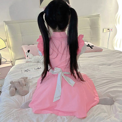 Cute Pink Sexy Maid Uniform Lingerie Dress modakawa