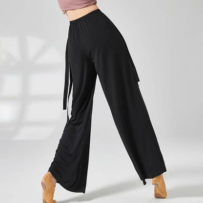 Flowy Lace Up Wide Leg Casual Pants modakawa