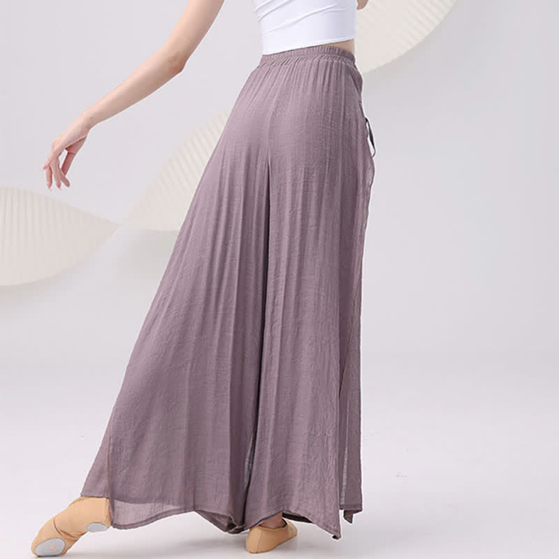 Vintage Flowy Split Wide Leg Casual Pants modakawa