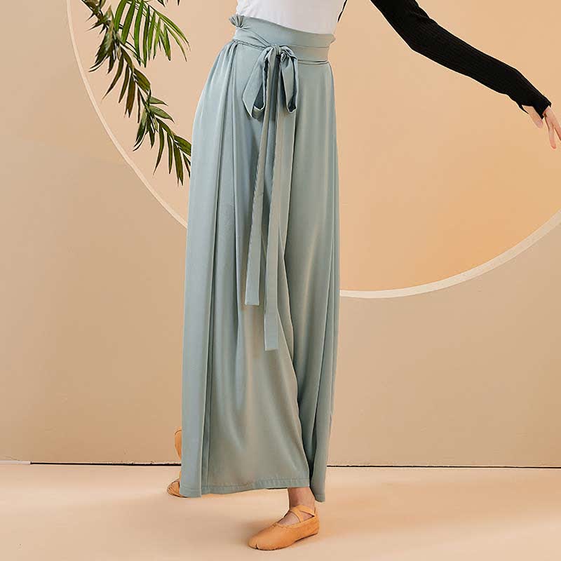 Vintage High Waist Flowy Wide Leg Casual Pants modakawa