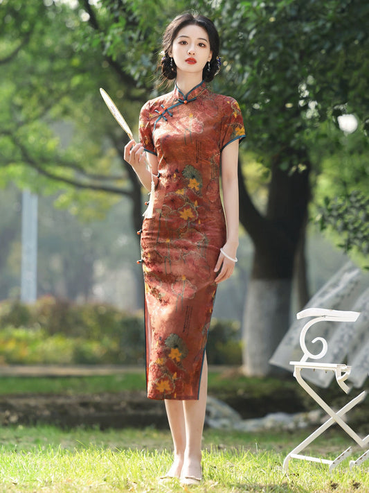 Vintage Autumn Cheongsam Dress Hanfu Story