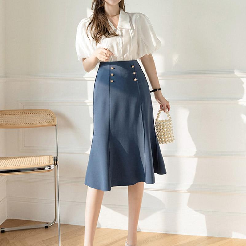 Elegant High Waist Bag Hip Fishtail Skirt Modakawa