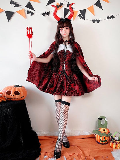 Halloween Vampire Red Costume Top and Skirt Set mySite