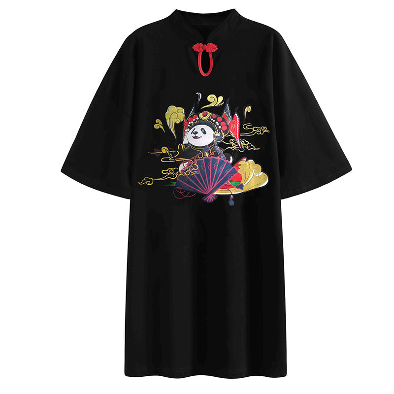 Vintage Panda Cheongsam Dress Family Matching T-Shirt Modakawa