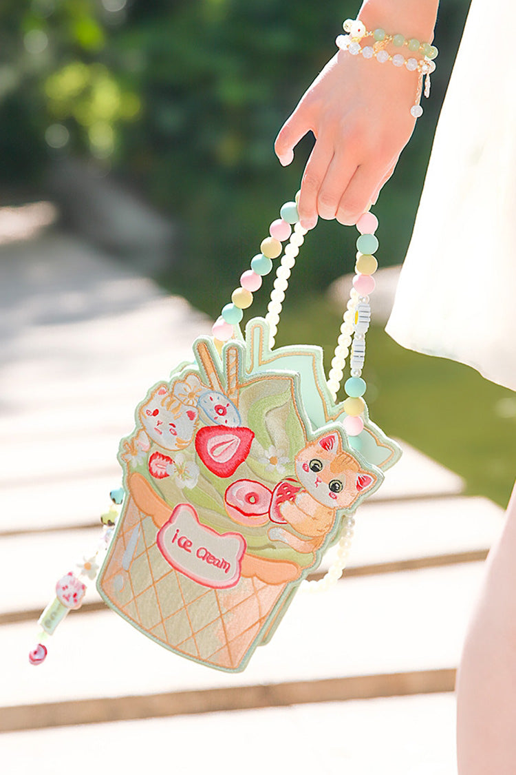 Multi-Color Ice Cream Cat Crossbody Bag SpreePicky