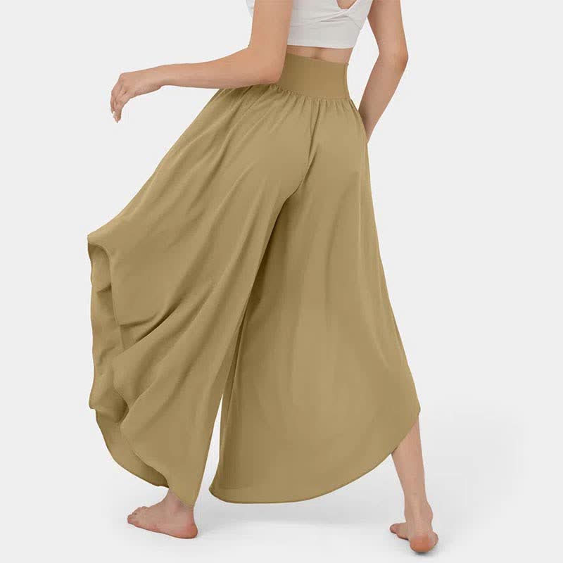 Irregular High Waist Flowy Wide Leg Casual Pants modakawa