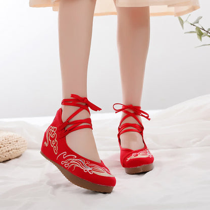 Elegant Cloud Embroidery Canvas Flats Shoes modakawa