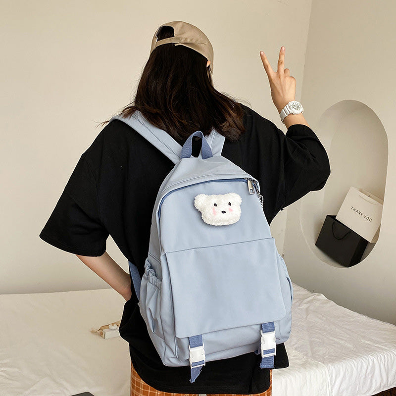 Cartoon Puppy Pattern Pure Color Backpack modakawa