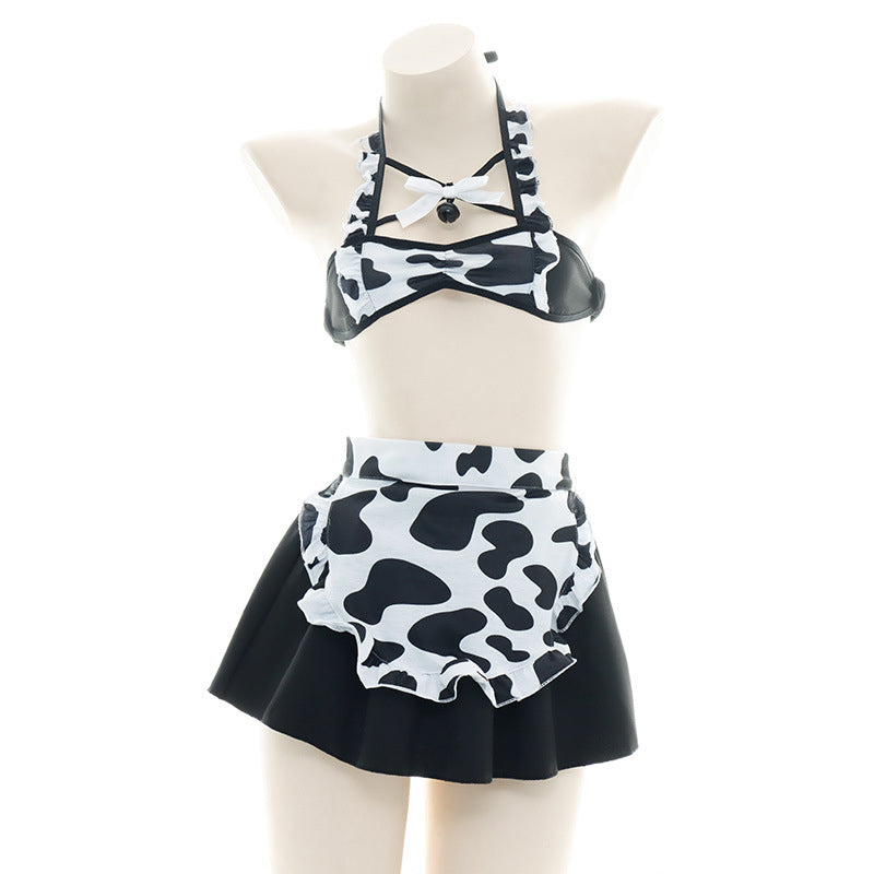 Sexy Maid Cow Print Lingerie Suit Modakawa