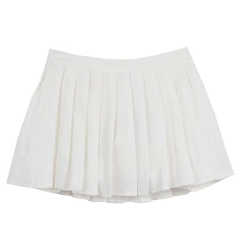 Sweet Letter Print Colorblock T-Shirt Pleated Skirt Modakawa