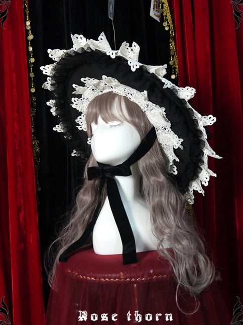 Black Halloween Lace Witch Hat mySite