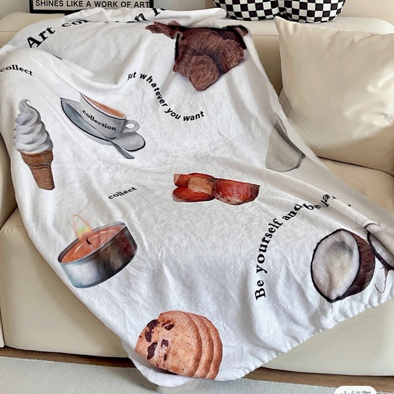 Food Print Throw Blanket SpreePicky