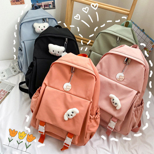 Cartoon Puppy Pattern Pure Color Backpack modakawa