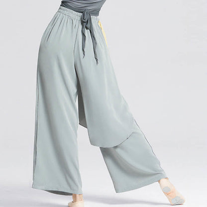 Flowy Ribbon Lace Up Wide Leg Pants modakawa