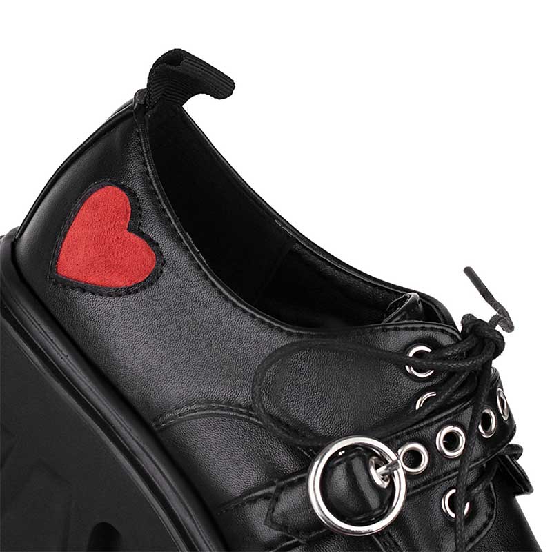 Y2K Red Heart Lolita Mary Janes Shoes Modakawa