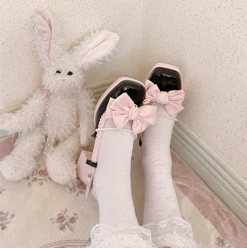 Elegant Bow Knot Lolita High-heeled Sandals Modakawa