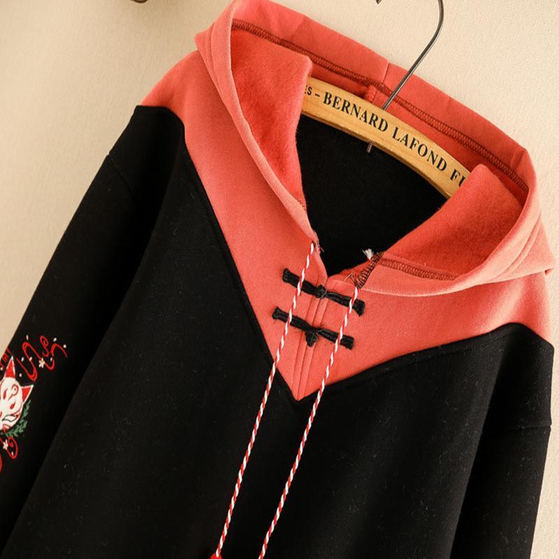 Cartoon Fox Tassel Drawstring Hoodie Modakawa