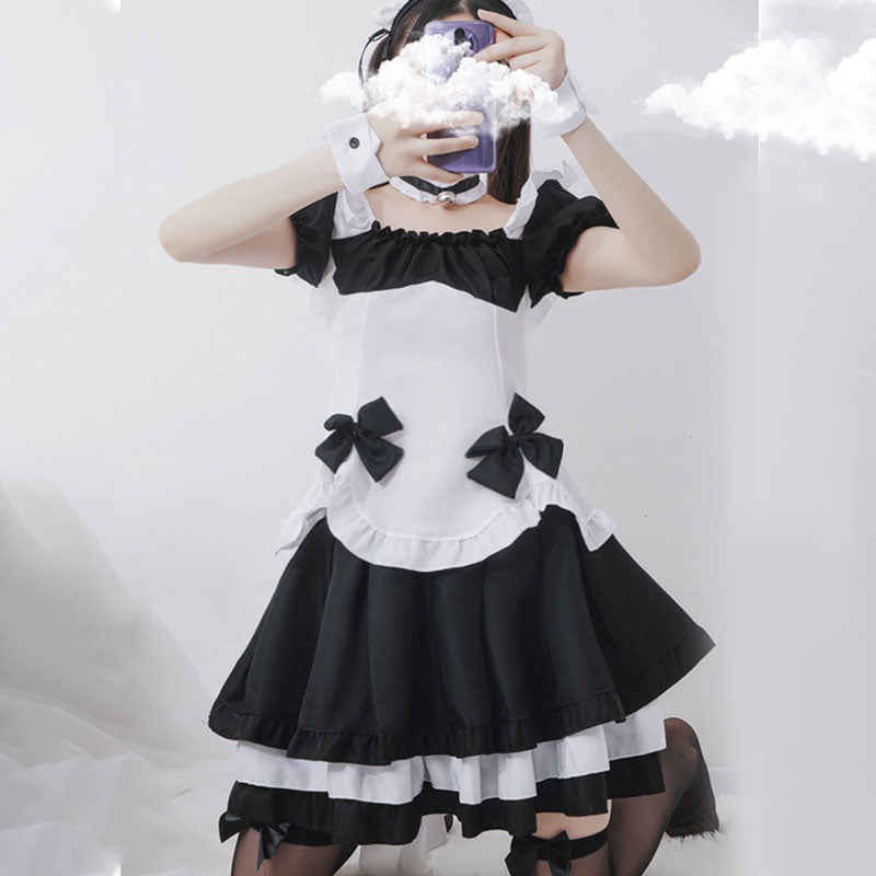 Princess Maid Bow Tie Costume Top Skirt Set Modakawa