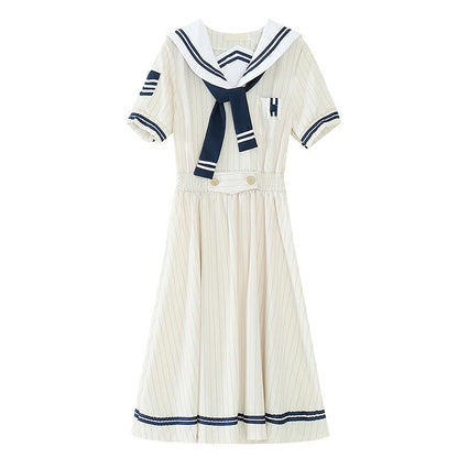 Couple JK Uniform Sailor Collar Dress T-Shirt Pants modakawa