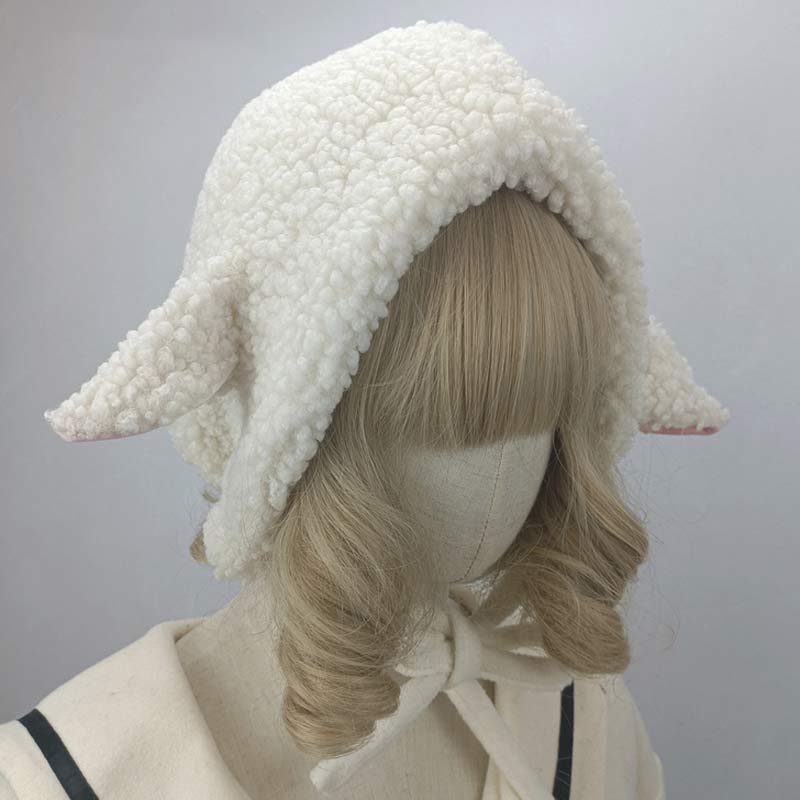 Cute Sheep Ears Lace Lolita Hat Warm modakawa