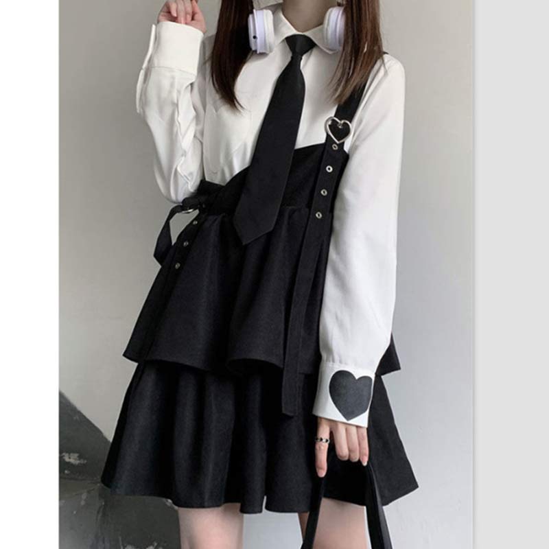 Cute Loose JK Overalls Skirt modakawa