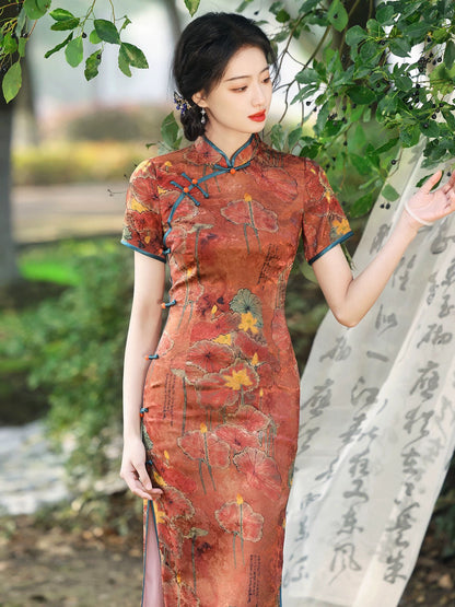 Vintage Autumn Cheongsam Dress Hanfu Story