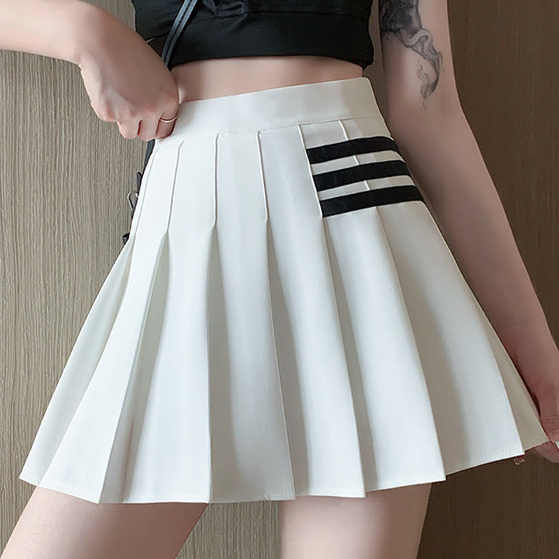 High Waist Casual Pleated Skirt modakawa