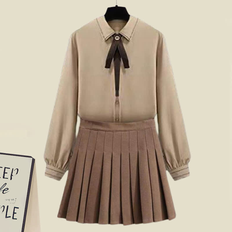 Shirt Pleated Skirt Pocket Wool Jacket Coat Modakawa