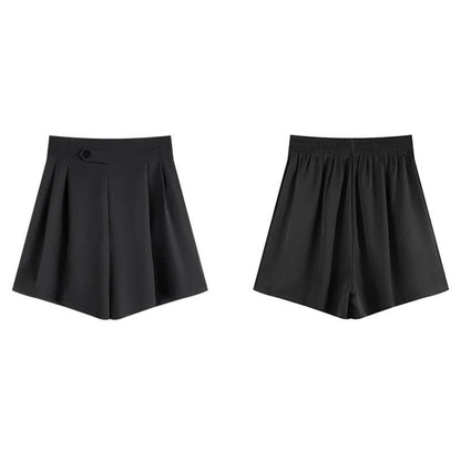 Chic High Waist Buttons Shorts modakawa