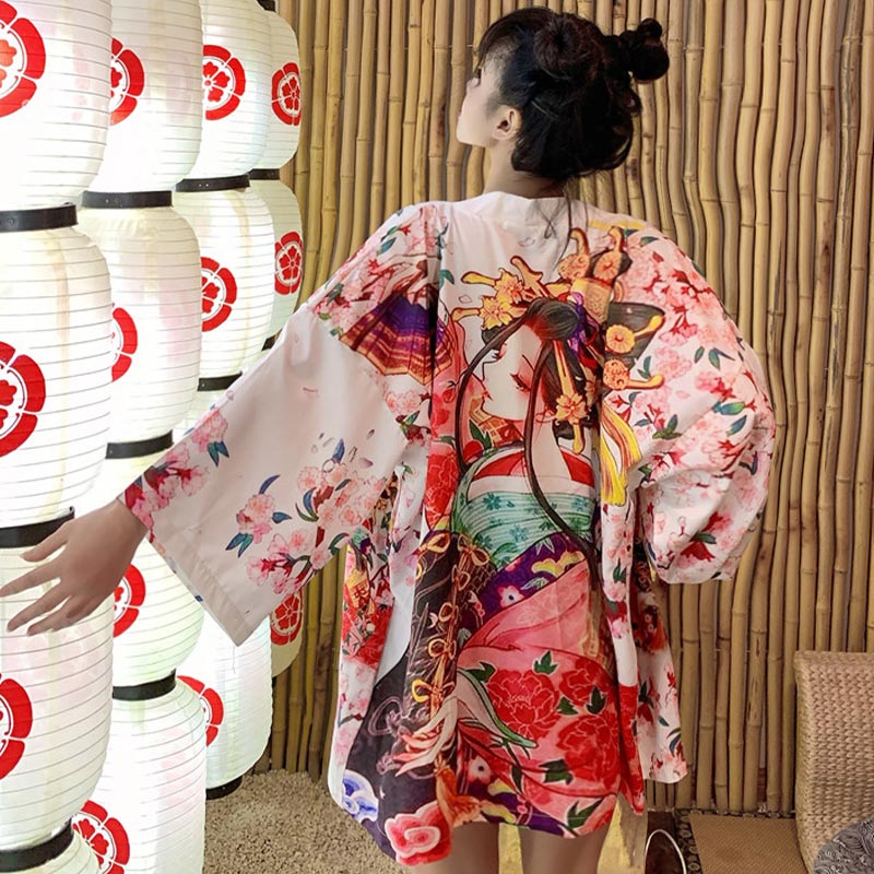 Anime Girl Vintage Kimono Outerwear Modakawa