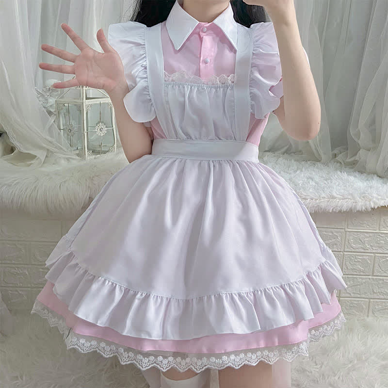 Kawaii Sweet Ruffled Maid Lolita Dress Modakawa