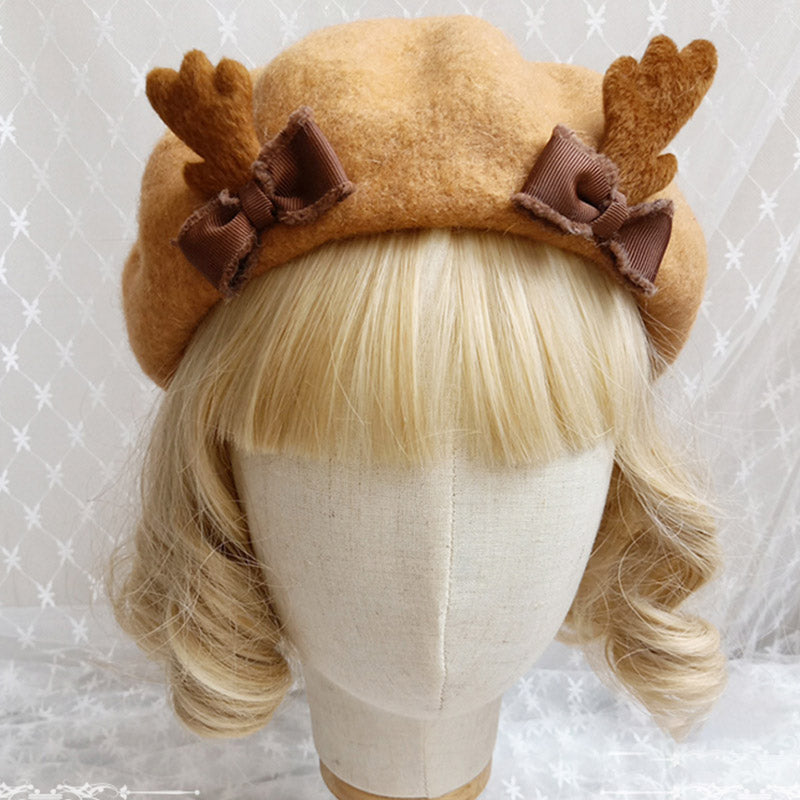 Vintage Deer Ears Lolita Beret Warm modakawa