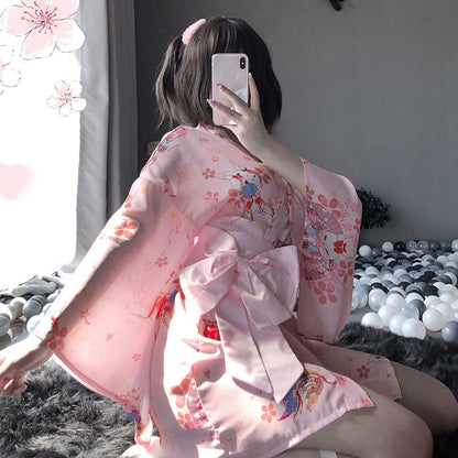 Sakura Mice Print Kimono Bathrobe Modakawa