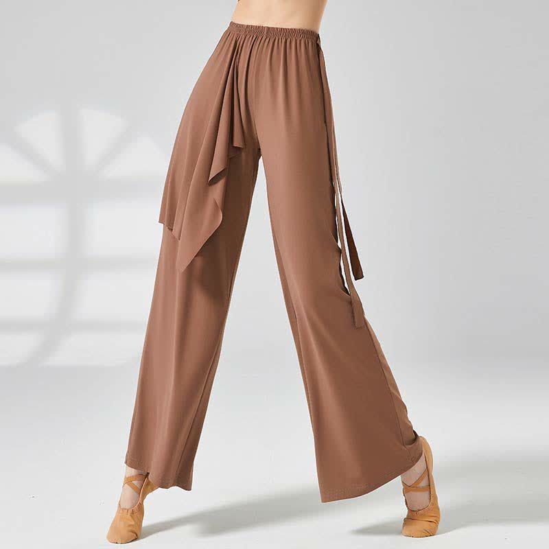 Flowy Lace Up Wide Leg Casual Pants modakawa