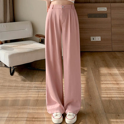 Pure Color Wide Leg Drape Suit Pants modakawa