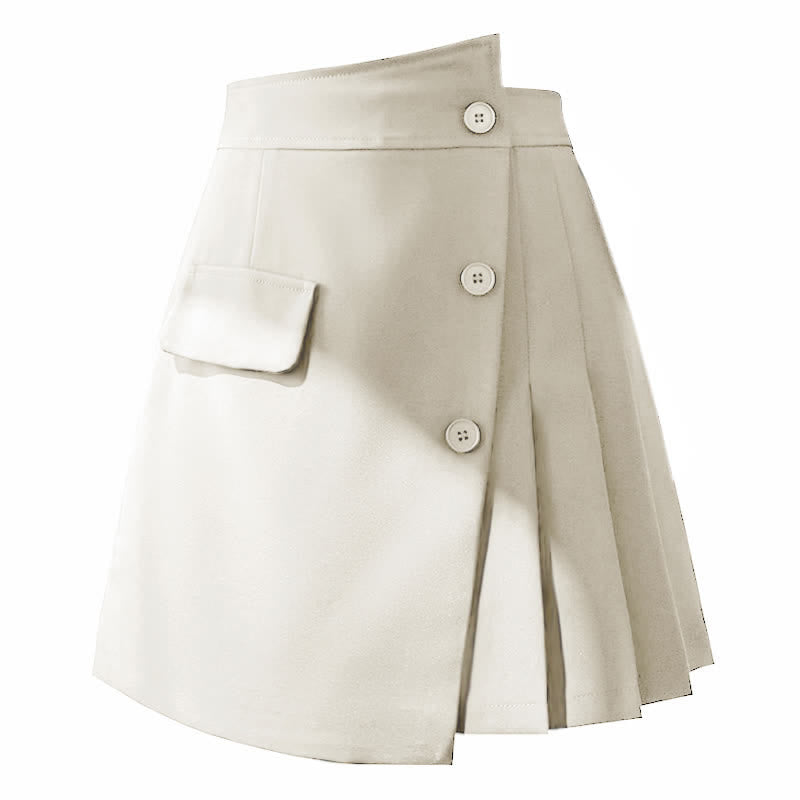 Irregular High Waist Pleated Skirt modakawa