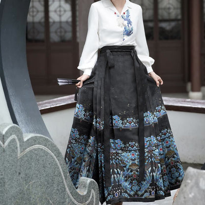 Plumage Embroidery Shirt Flower Tapestry Skirt modakawa