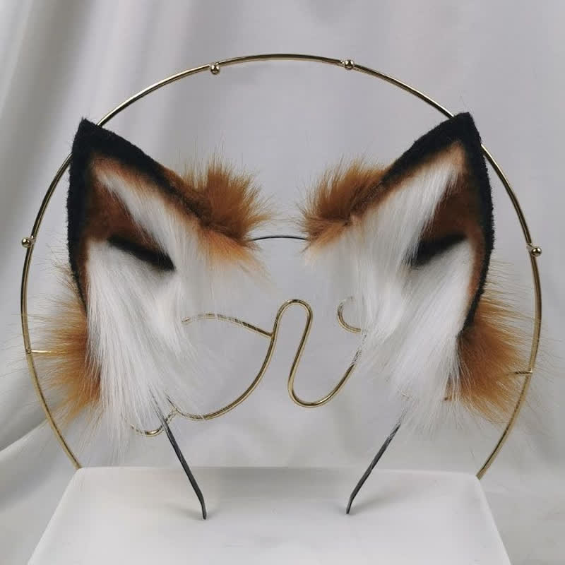 Cute Fox Ears Tail Headband Accessory Modakawa