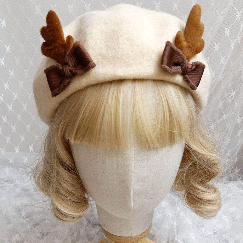 Vintage Deer Ears Lolita Beret Warm modakawa