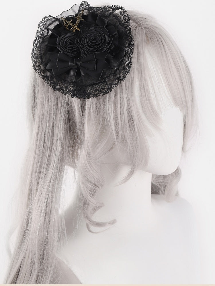 Swords Black Rosettes Lace Hairclip mySite