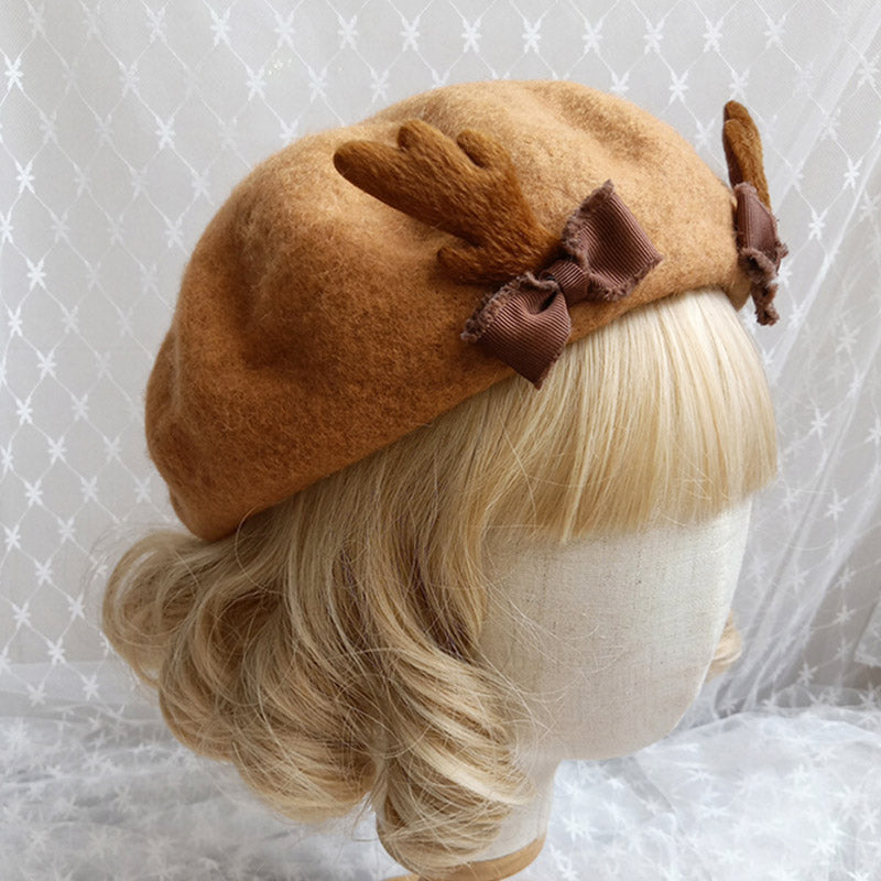 Vintage Deer Ears Lolita Beret Warm modakawa